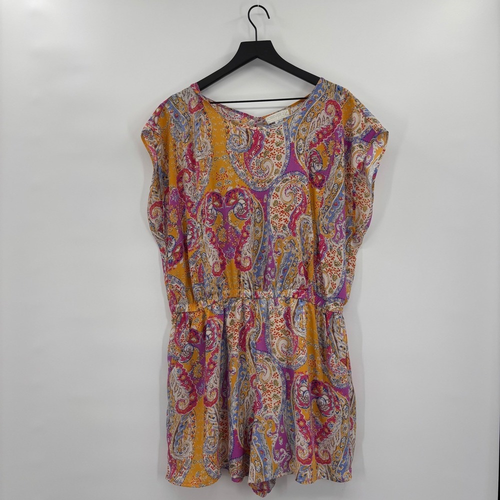 Forever 21 Romper Womens 3X Multicolor Paisley Elastic Waist Boho Summer Romper